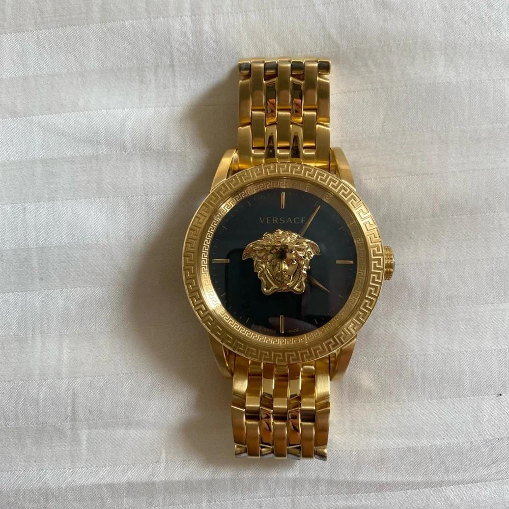 Versace Palazzo Empire black gold Stainless Steel Men's Watch NEW - Picture 2 of 12